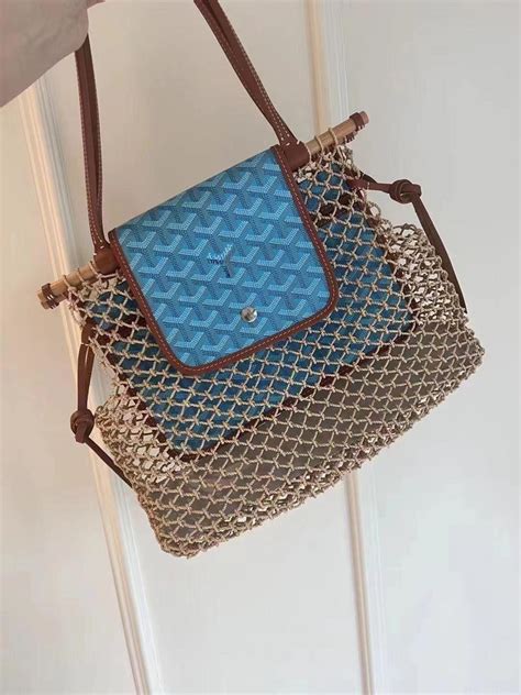 goyard raffia|Goyard Aligre Raffia Mesh Tote Bag (Blue) .